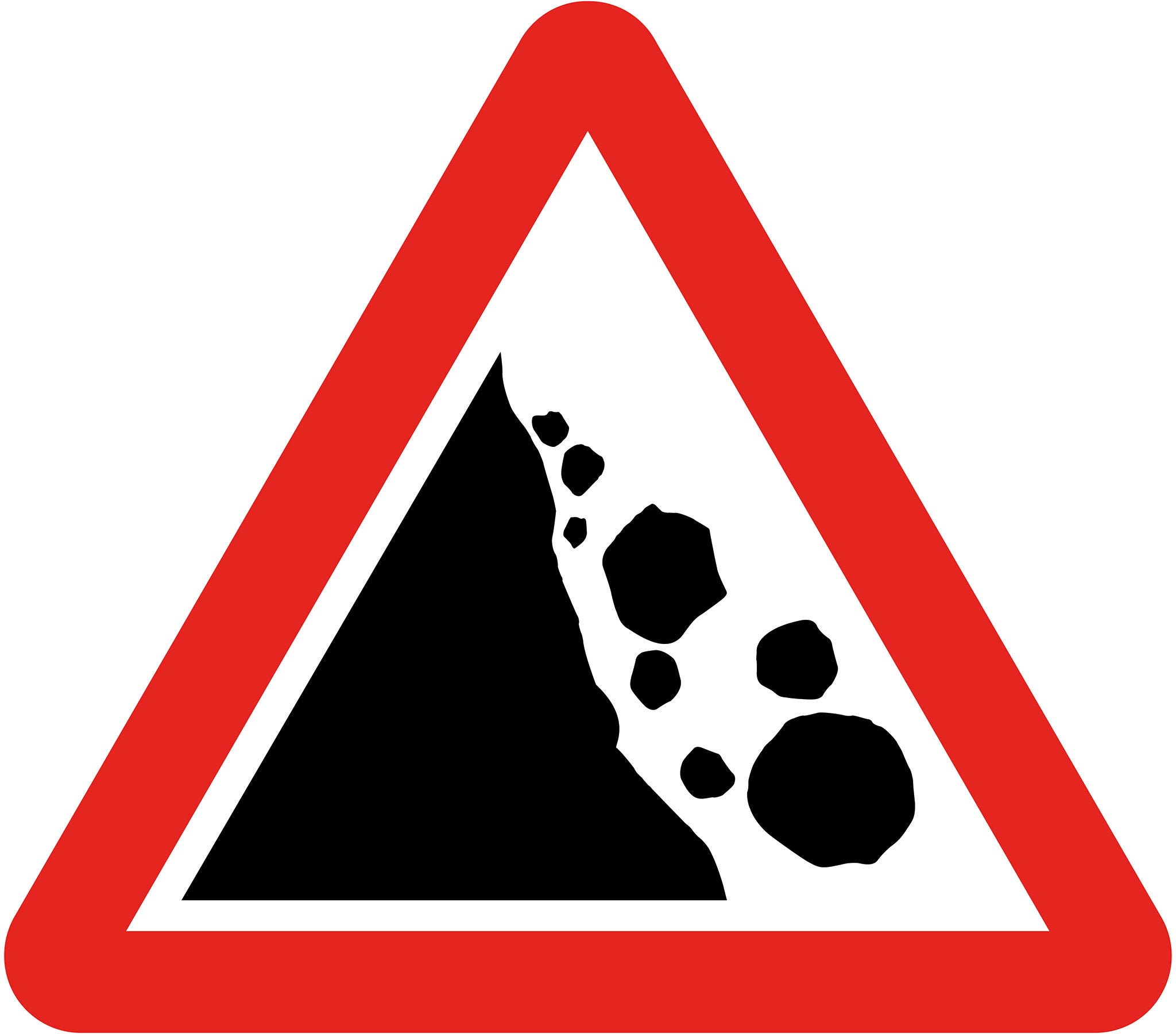 Falling or fallen rocks