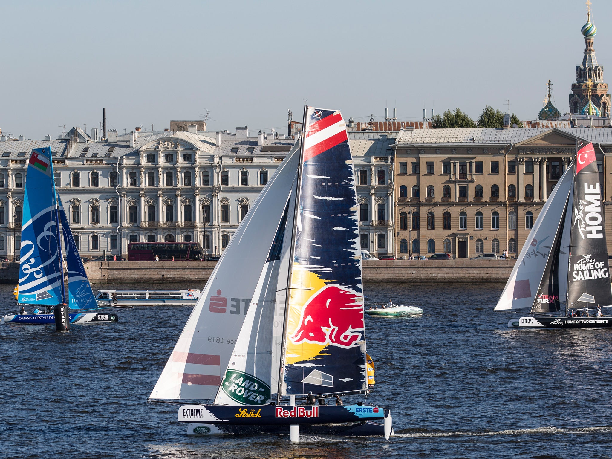 Doing battle on the River Neva, the Extreme 40 fleet has the Hermitage as an inspiring backdrop