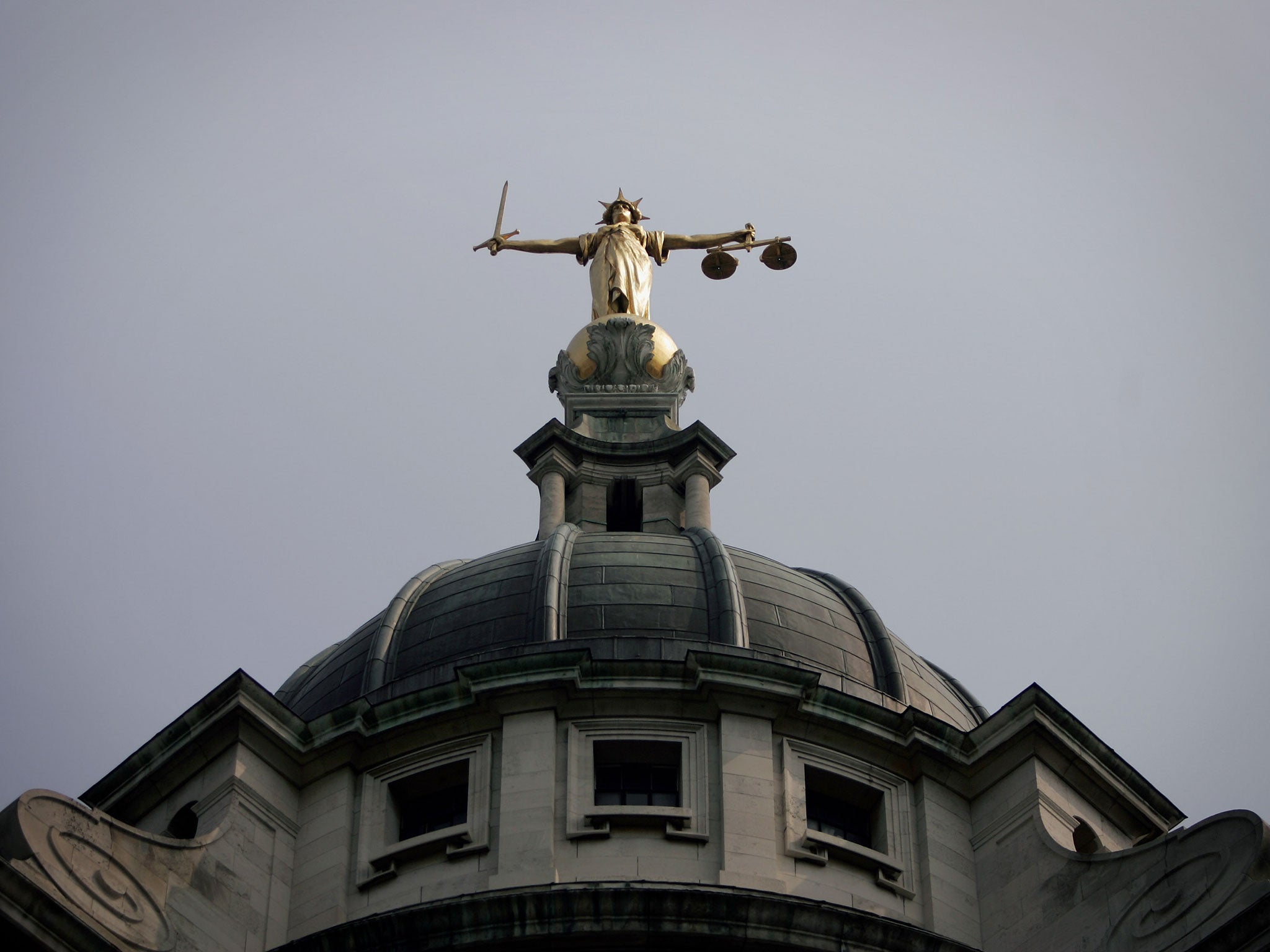 A general virew of the Scales of Justice on top of the Old Bailey on April 27, 2007 in London