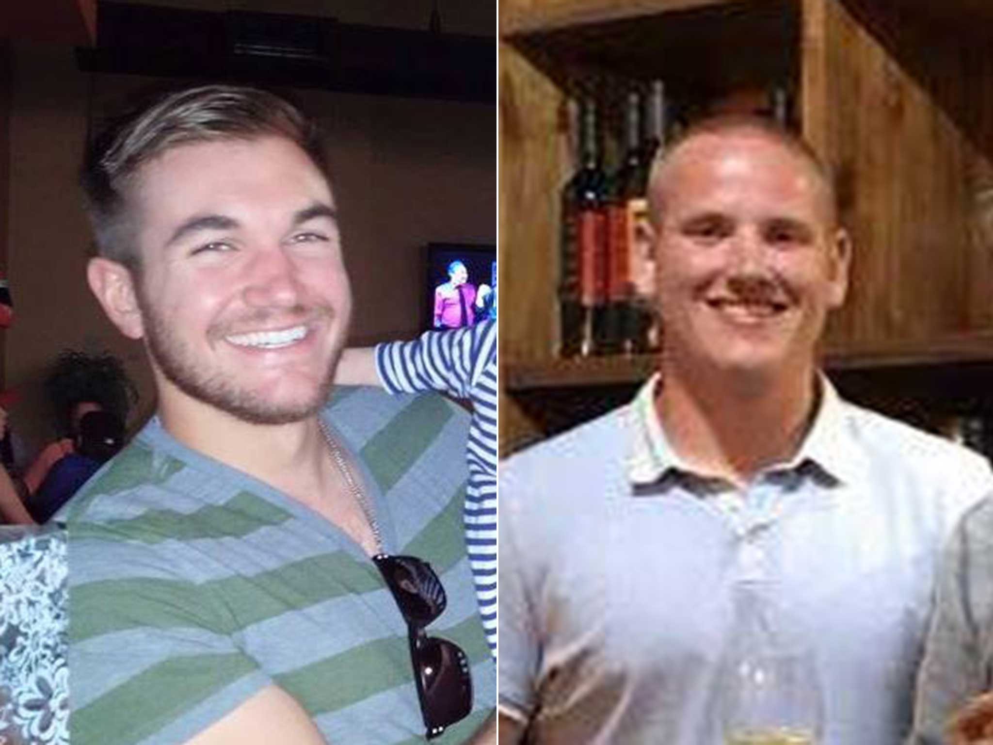 Alek Skarlatos (left) and Spencer Stone (right) tackled the gunman and subdued him on the train