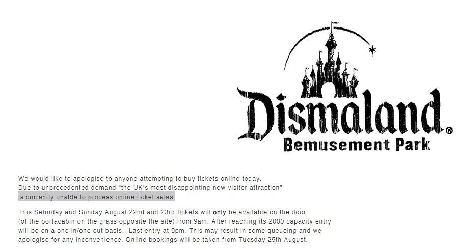 The post on the Dismaland website