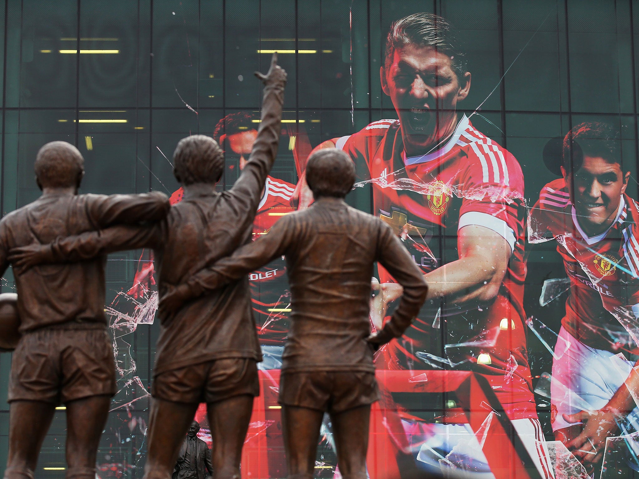 A shot of Bastian Schweinsteiger's image on Old Trafford