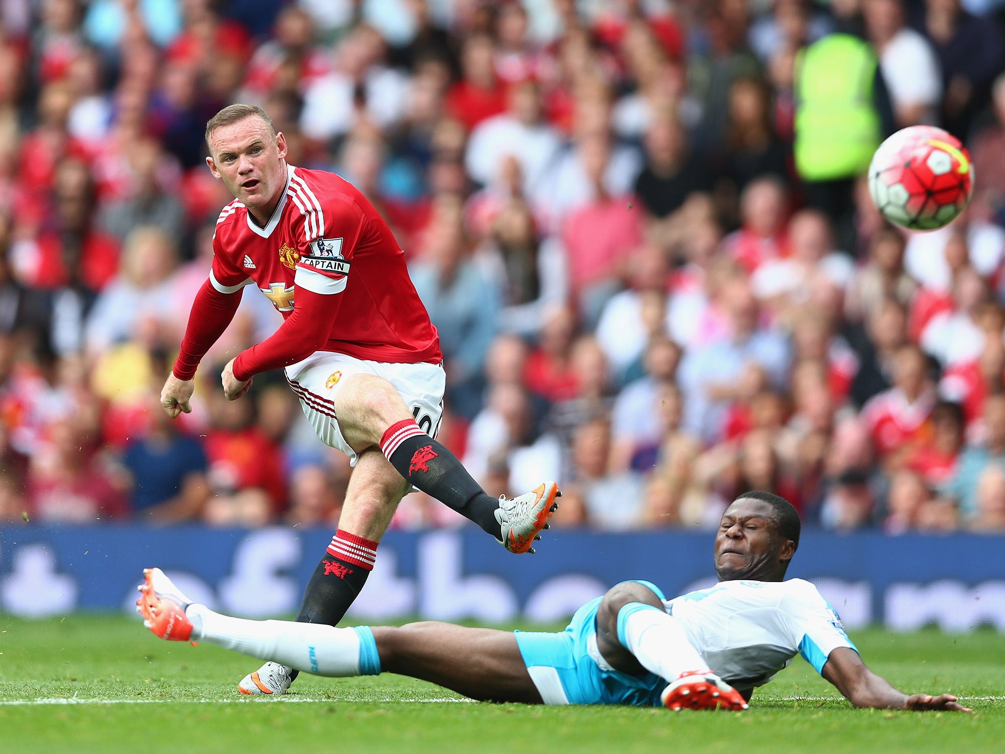 Wayne Rooney thought he scored the opener but it was ruled out for offside