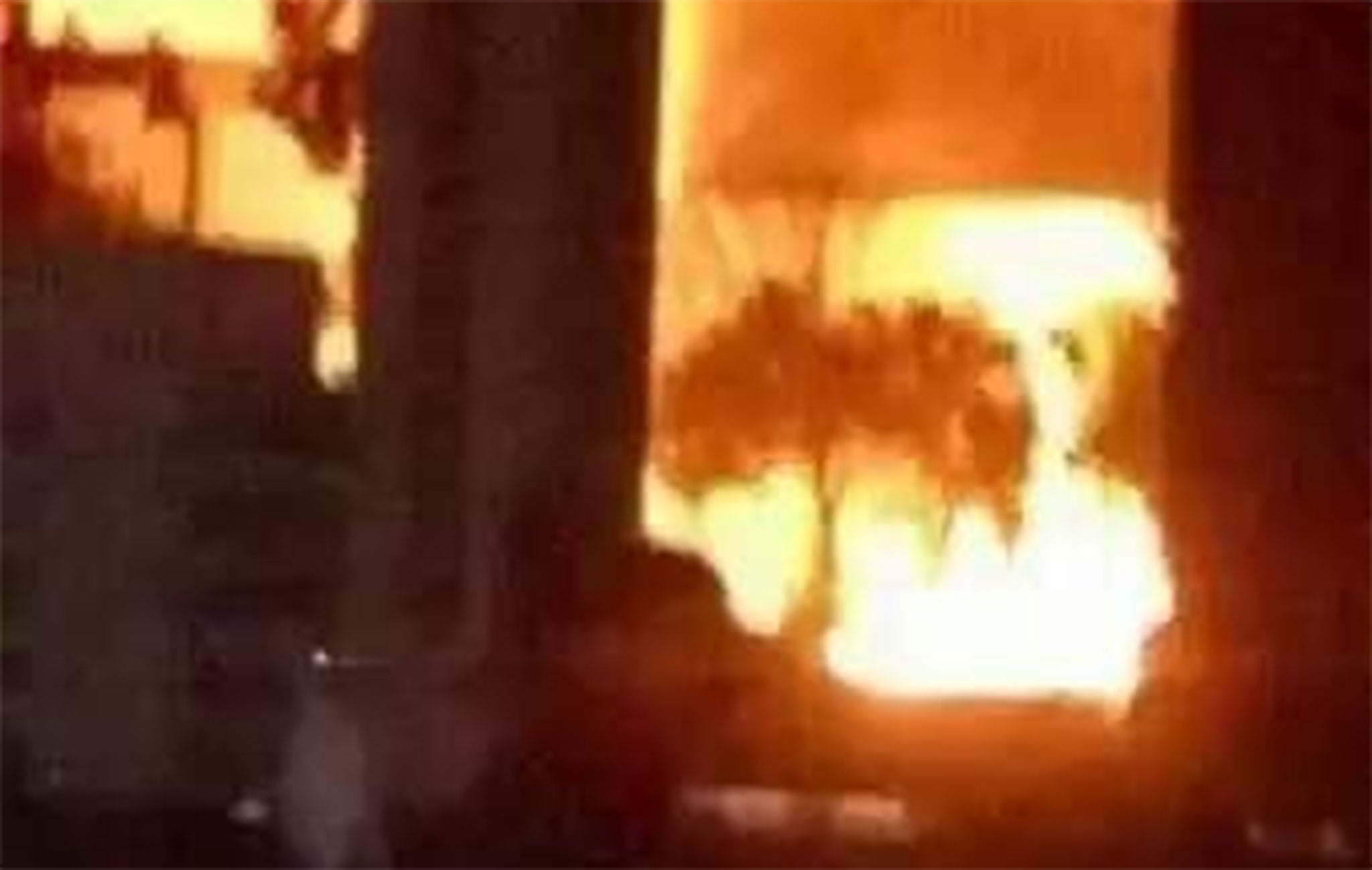 An image purporting to show flames at the chemical plant, posted to Weibo