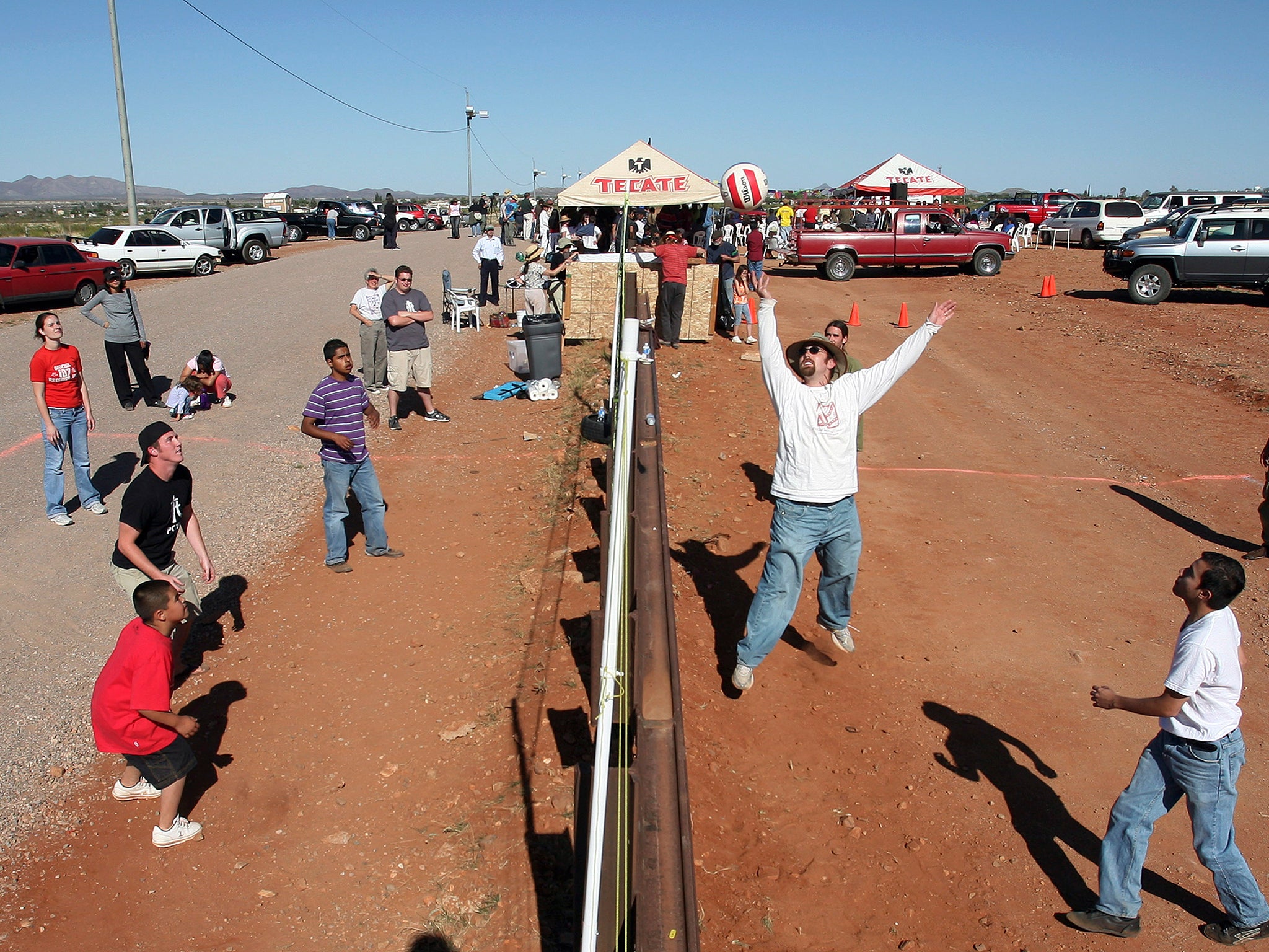 Wallyball has gained fame and is now an annual April tradition in Naco, Arizona and Naco, Sonora Mexico