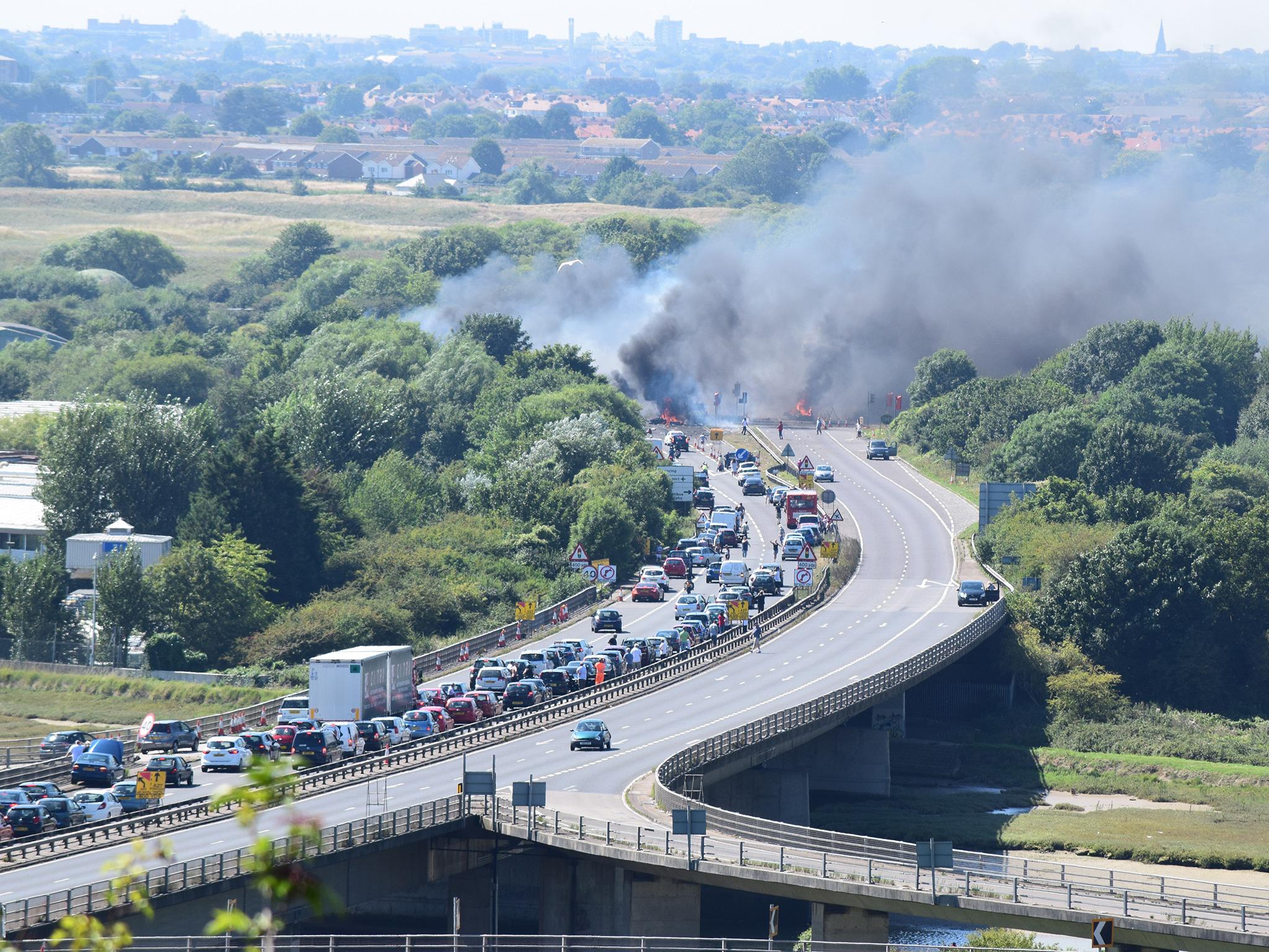 The scene at the A27 following the accident (Richard Blackmore)