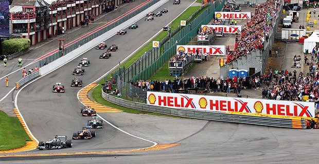 A shot of Eau Rouge at Spa during the Belgian Grand Prix