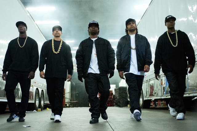 NWA in a scene from 'Straight Outta Compton'