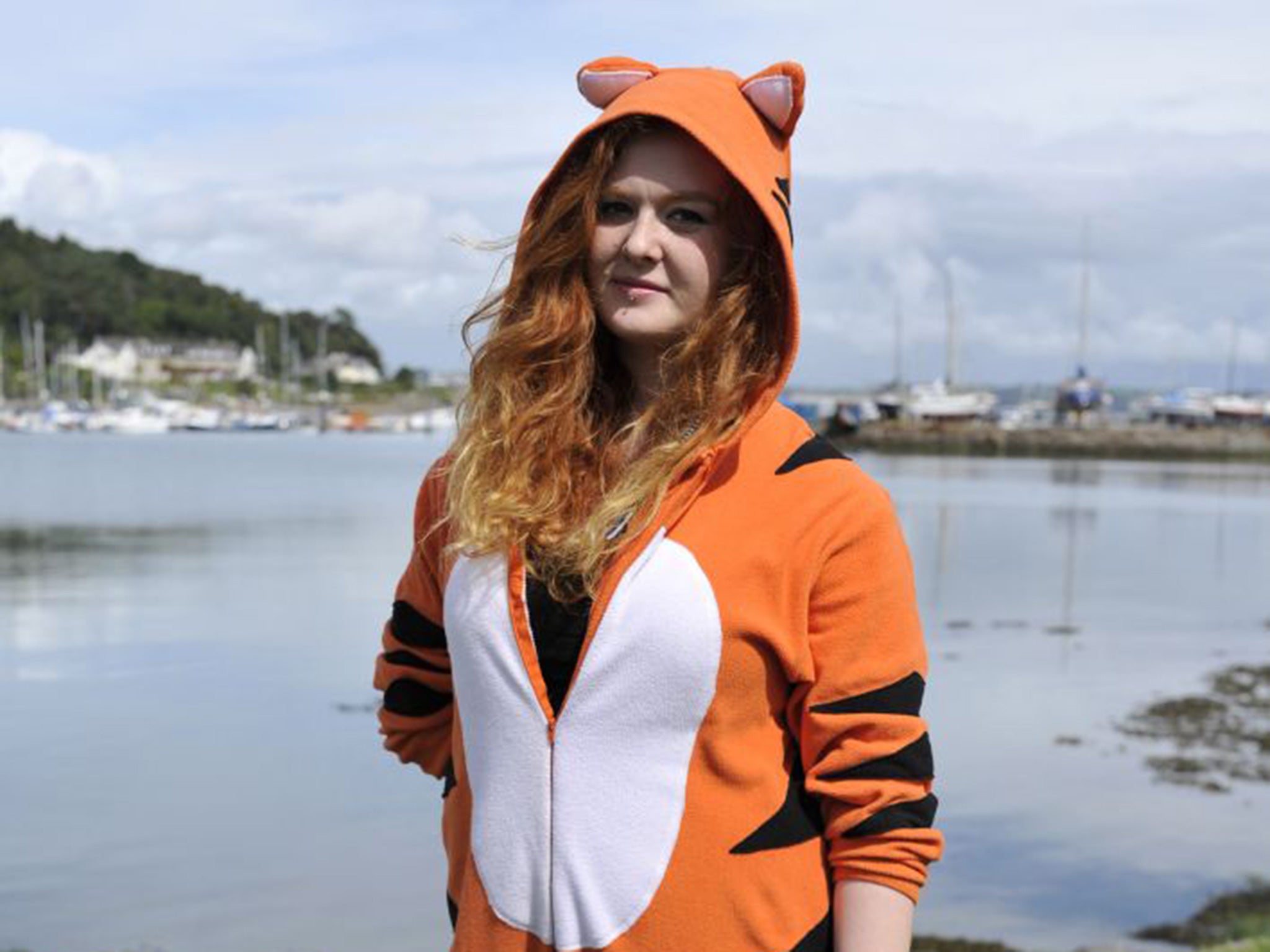 Maeve Korpela dresses as a tiger