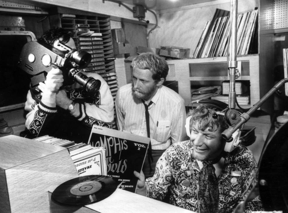 ‘World in Action’ making a programme about the pirate radio ship ‘Caroline’ in 1967 (Getty)