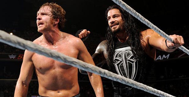 Dean Ambrose and Roman Reigns defeated Bray Wyatt and Luke Harper