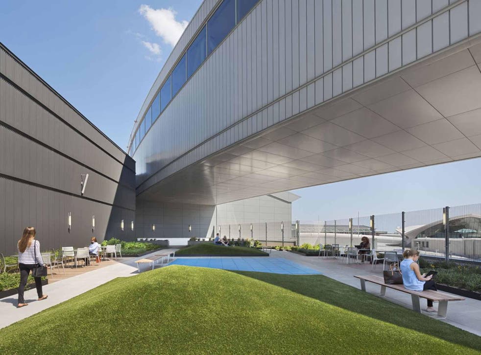 The roof garden at JFK's T5 allows travellers to stretch their legs