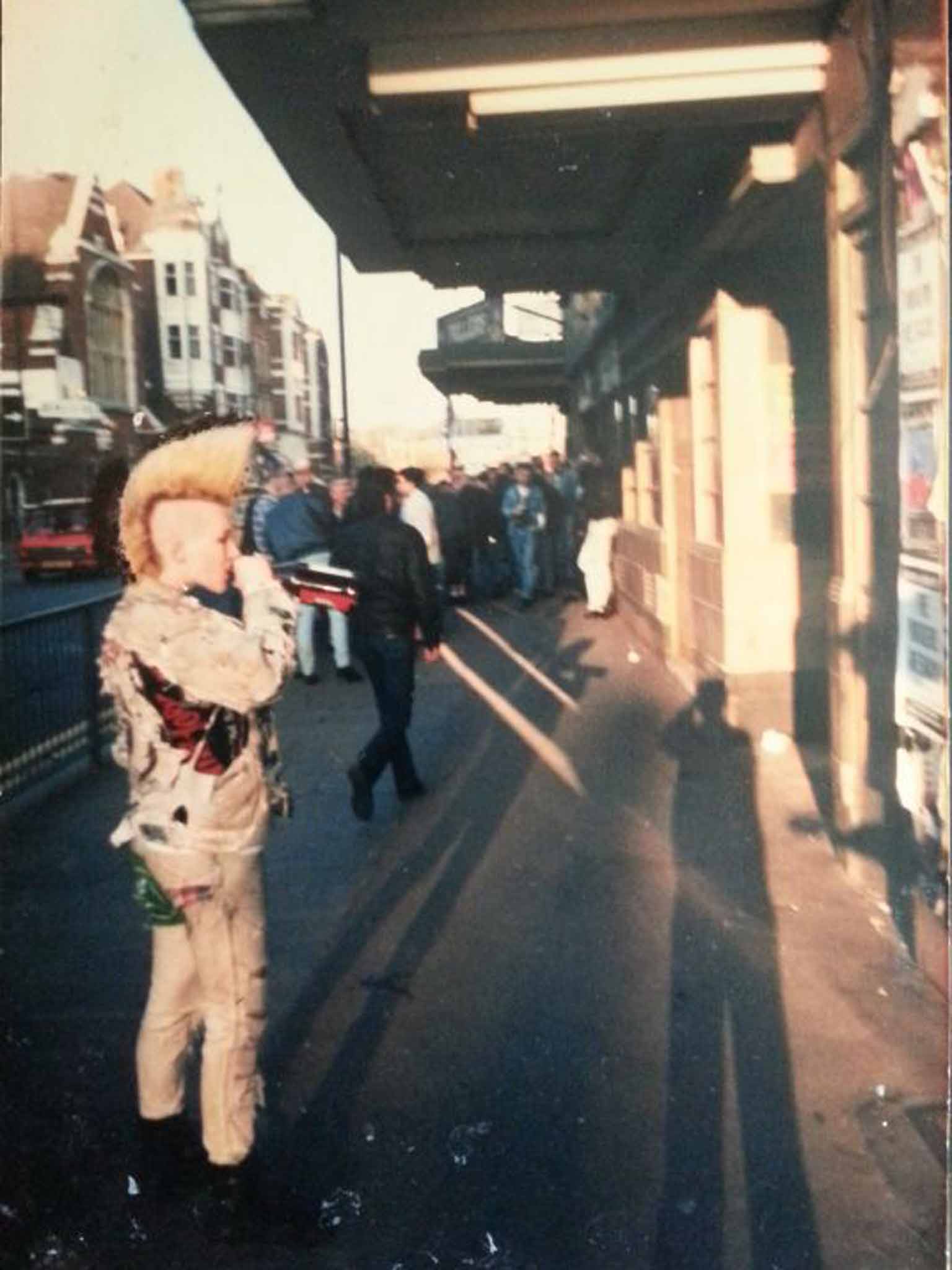A change of hair: Lois Pryce outside The Klub Foot in Hammersmith in her youth