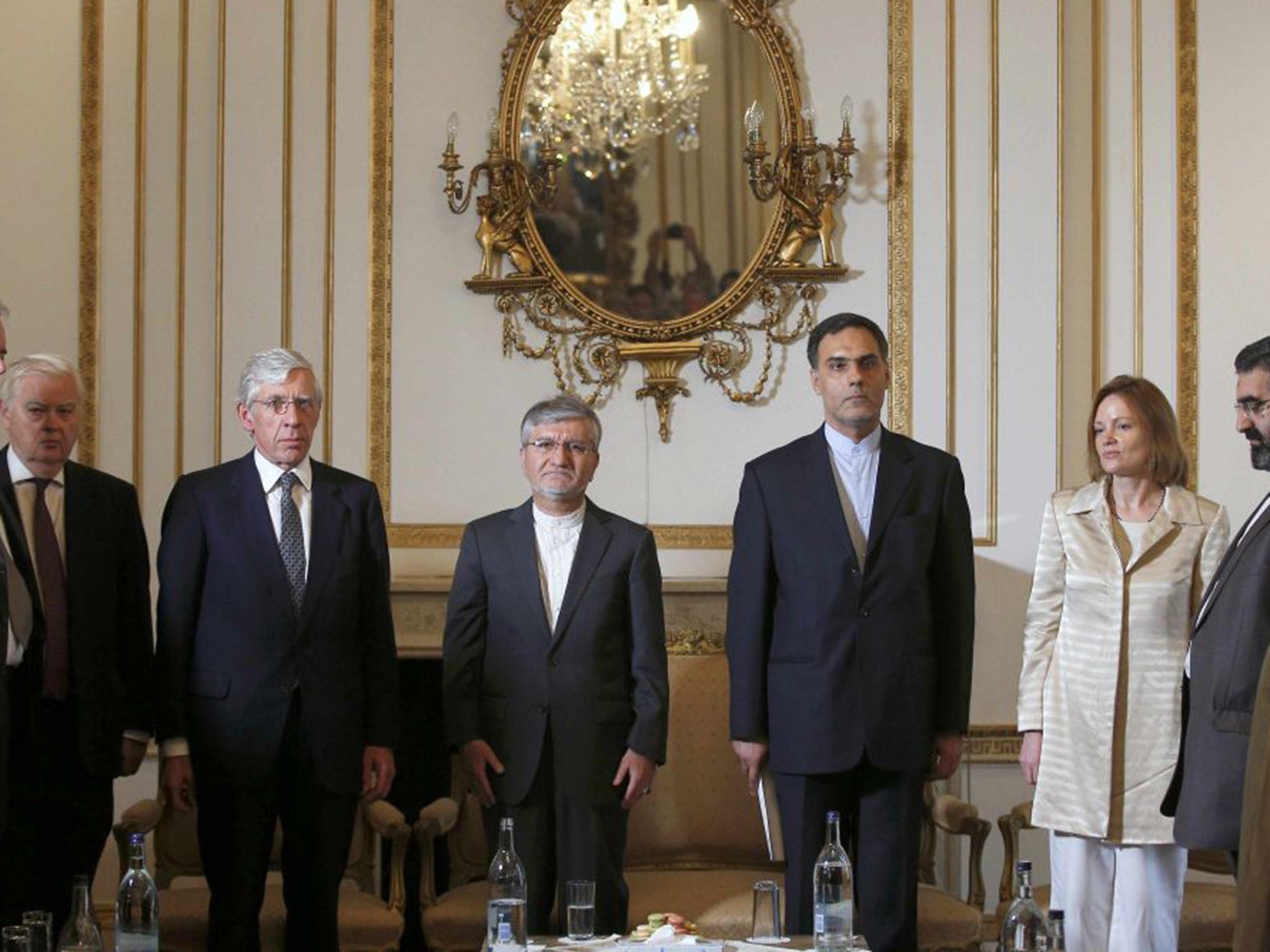 Deborah Bronnert, second right, at the reopening of the Iranian embassy in London