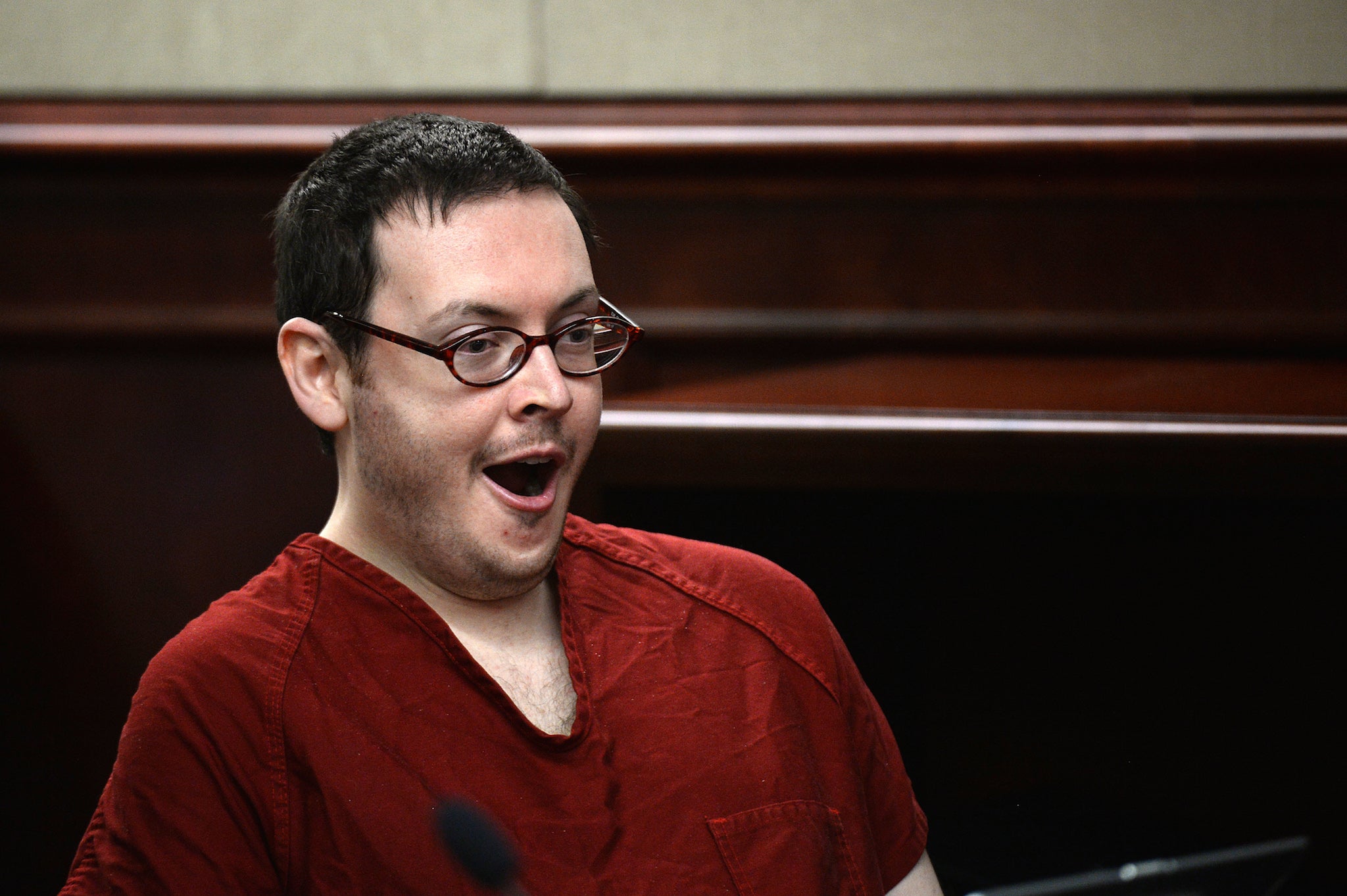 James Holmes yawns during his formal sentencing on Monday. (RJ Sangosti/The Denver Post via AP)