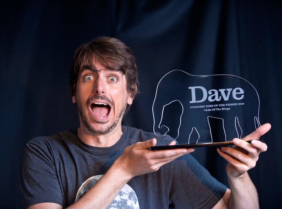 Darren Walsh after winning the Dave Funniest Joke of the Fringe 2015 award at the Edinburgh Fringe