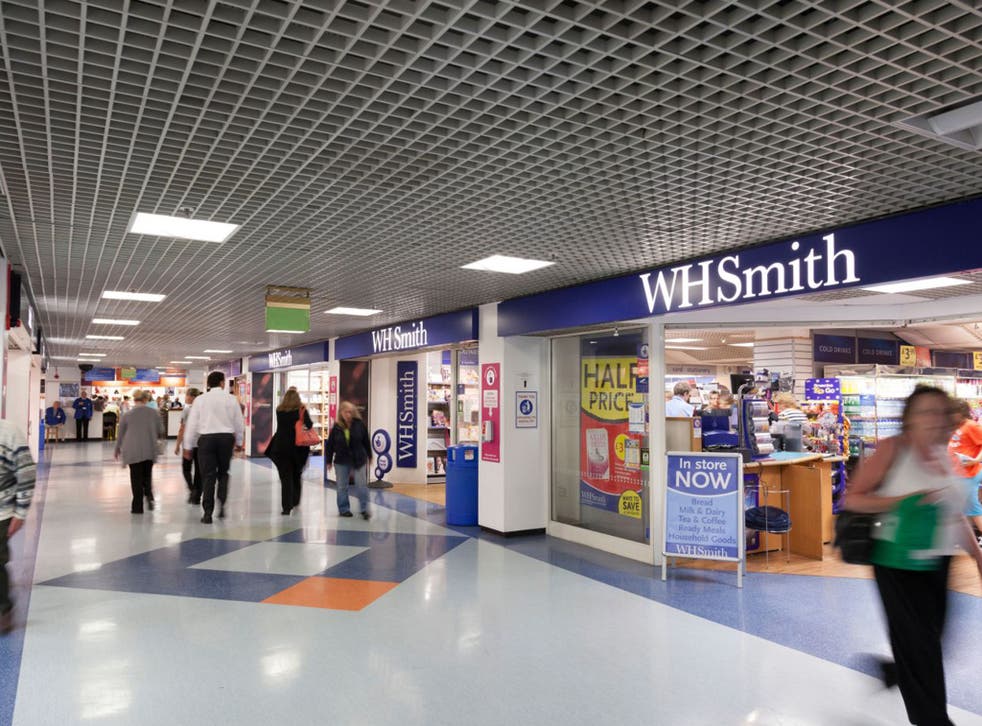 WH Smith and shops inside entrance foyer of Southampton