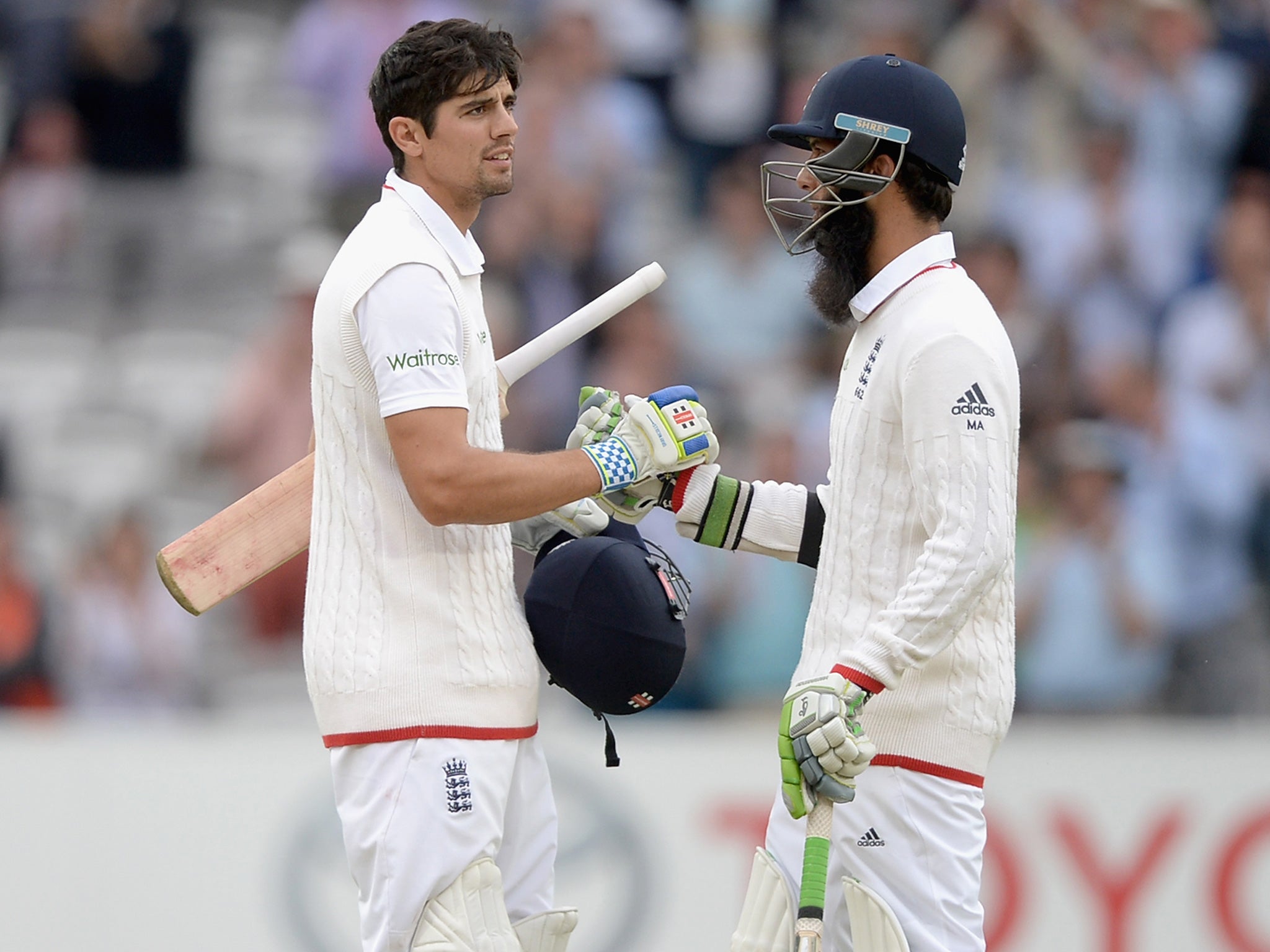 Moeen Ali (right) may open with Alastair Cook