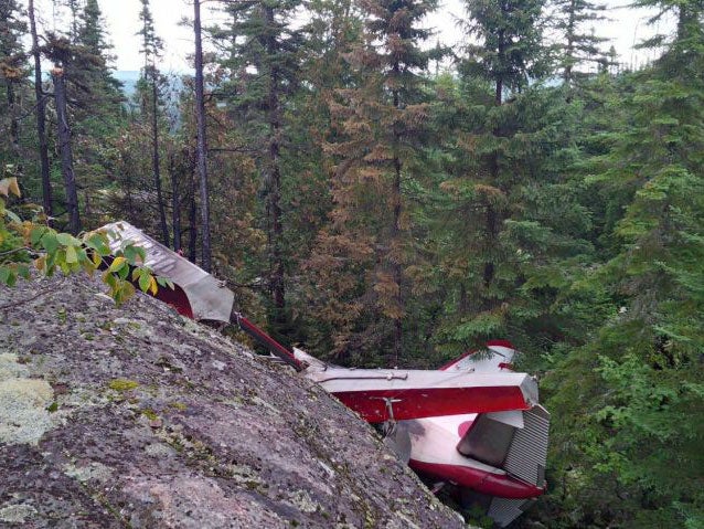 The plane's wreckage lies in the wooded area on Quebec's remote North Shore.