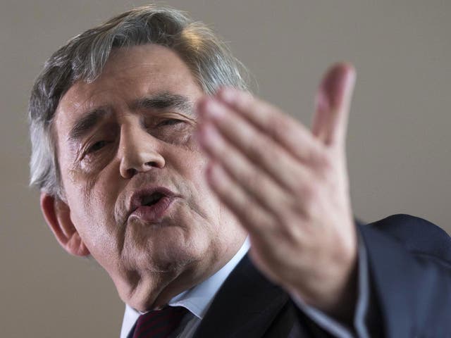 Former prime minister Gordon Brown said a vote to Remain was 'stronger for jobs, for rights at workp