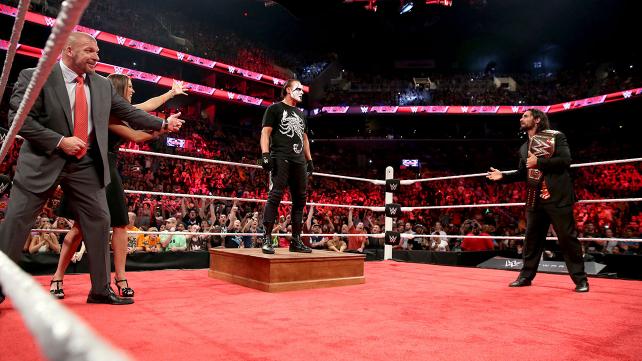 Sting confronts Seth Rollins