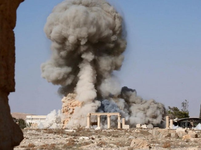 Isis released images purporting to show the destruction of the Baalshamin Temple in Palmyra