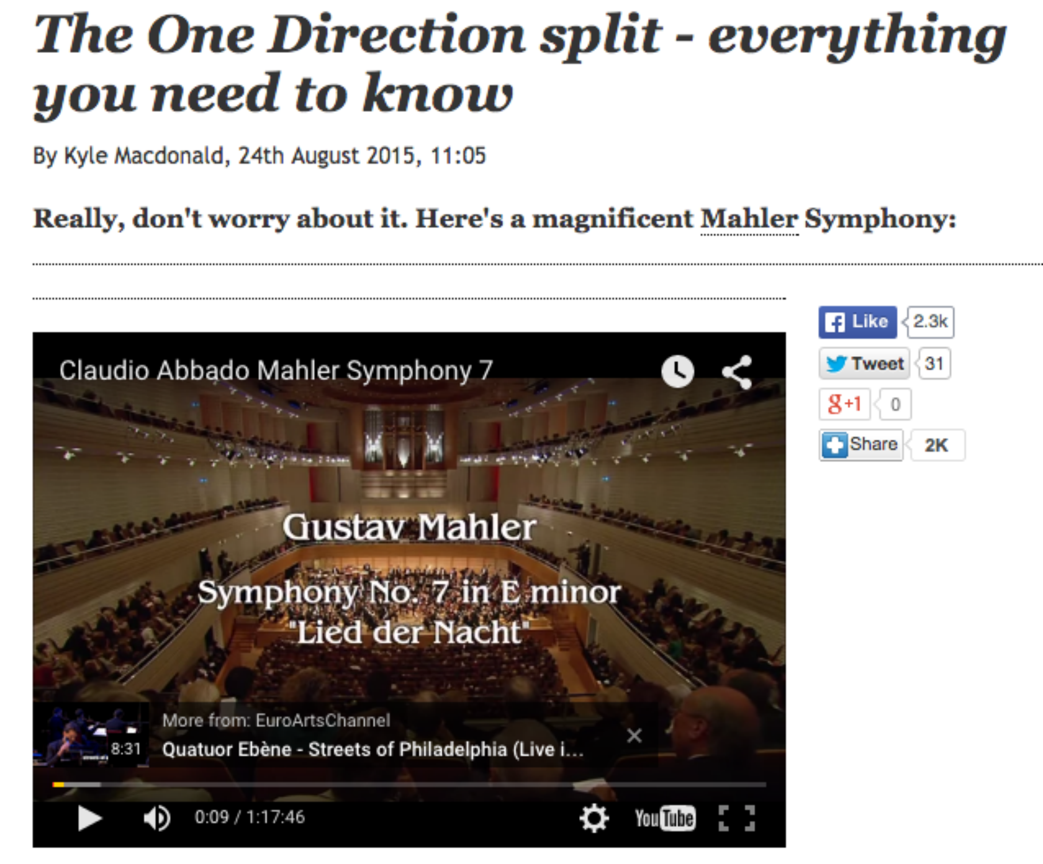 Classic FM's take on news One Direction are to split