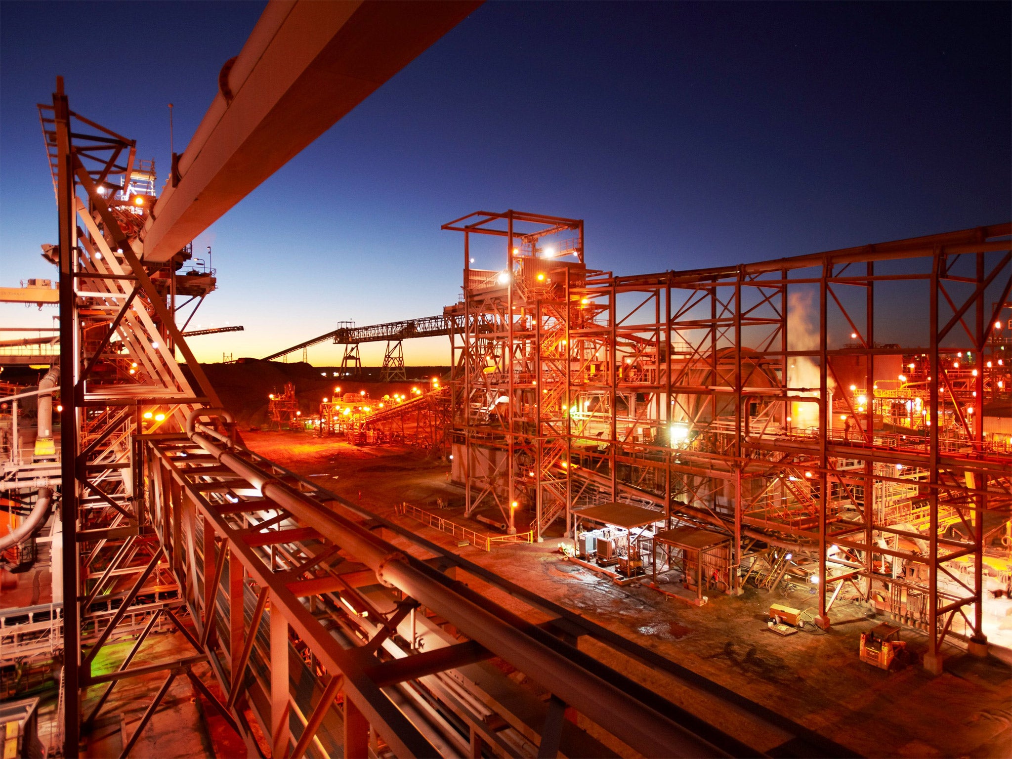 A BHP Billiton copper mine in Australia. Falling prices for the commodity ravaged profits