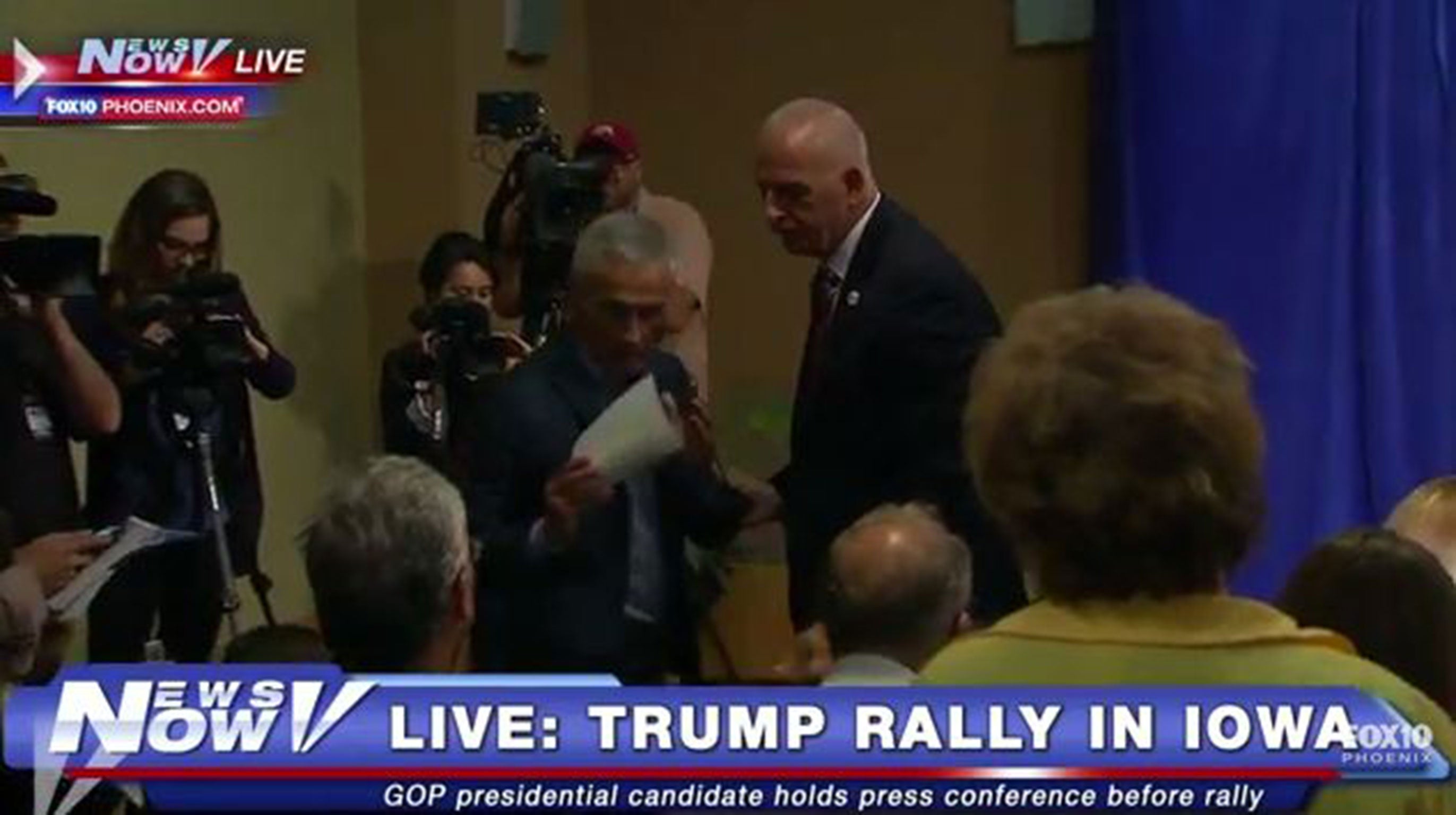 Journalist Jorge Ramos is escorted out of a Donald Trump press conference