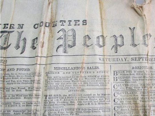 The newspaper found from 1894