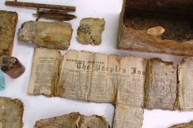 The artifacts found in the time capsule