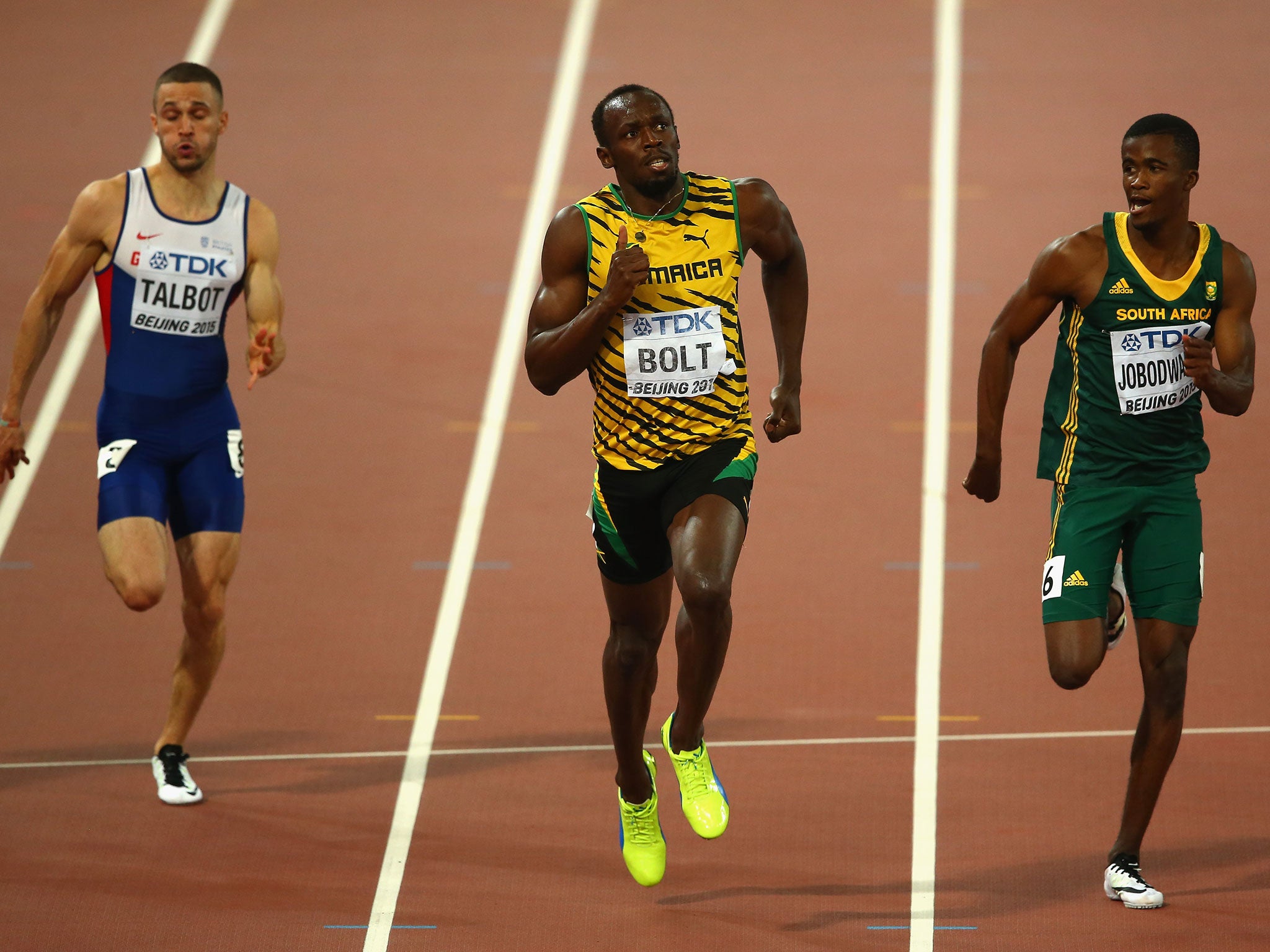 Usain Bolt in the 200m semi-finals