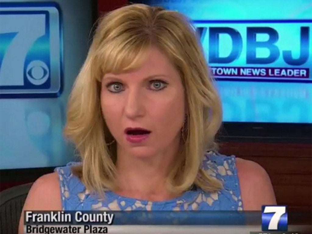 WDBJ7 News Anchor Kimberly McBroom reacts to shooting