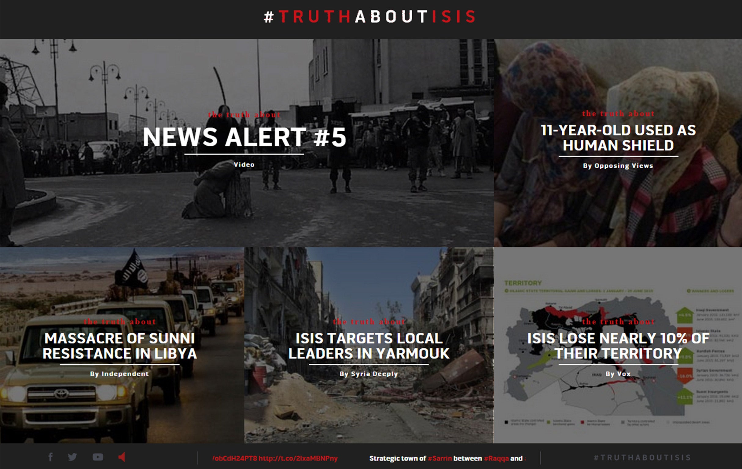 The website attempts to highlight the brutality of the regime