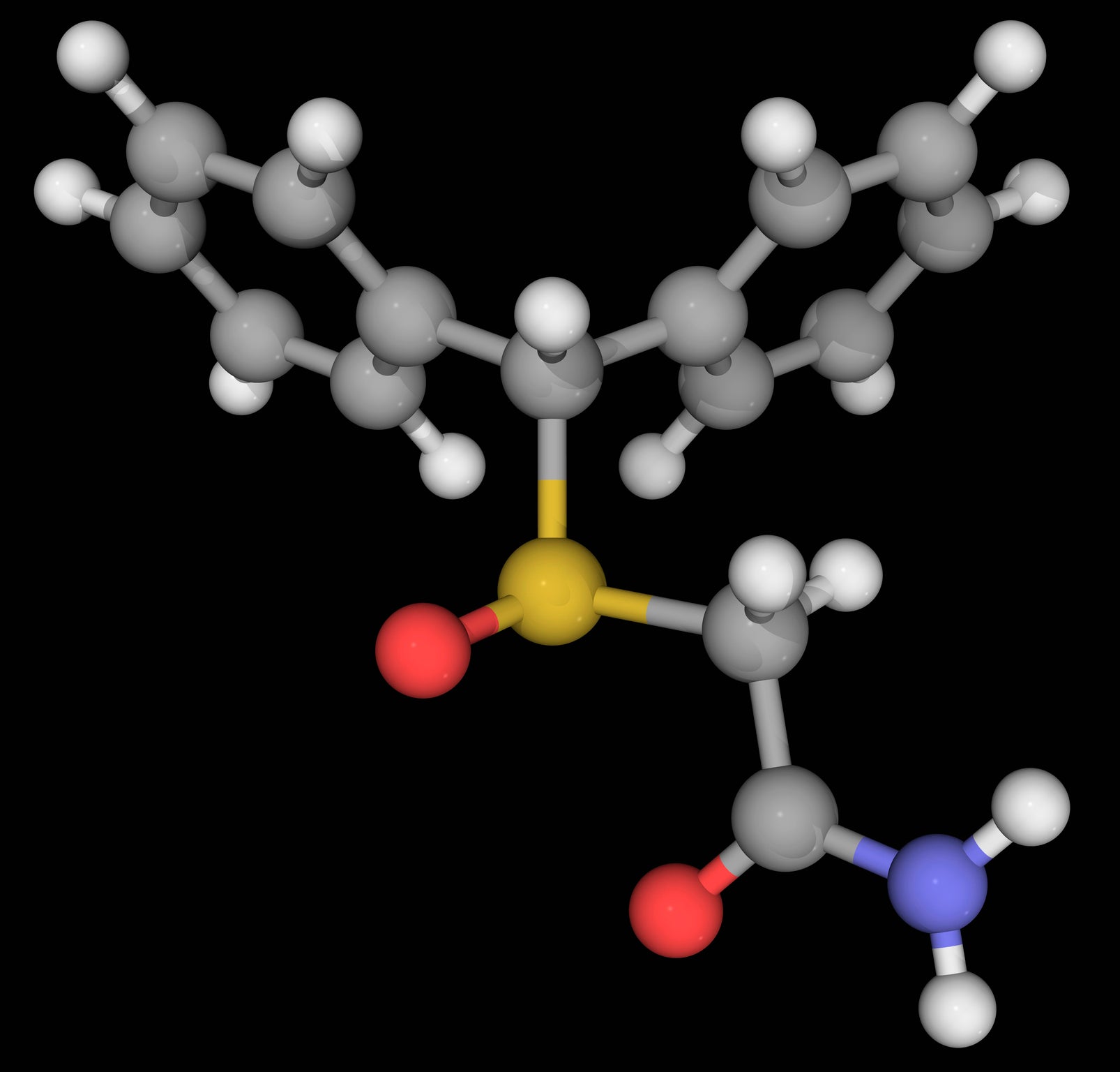 Modafinil, molecular model