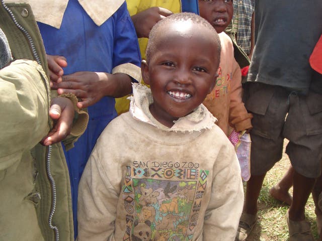 Jikaze, one of the villagers benefitting from the charity, Smalls for All