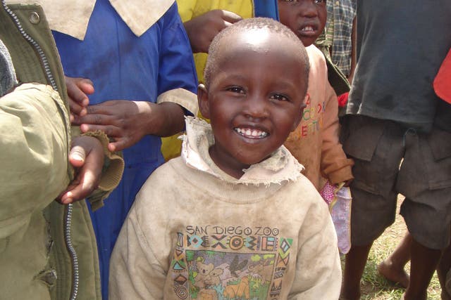 Jikaze, one of the villagers benefitting from the charity, Smalls for All
