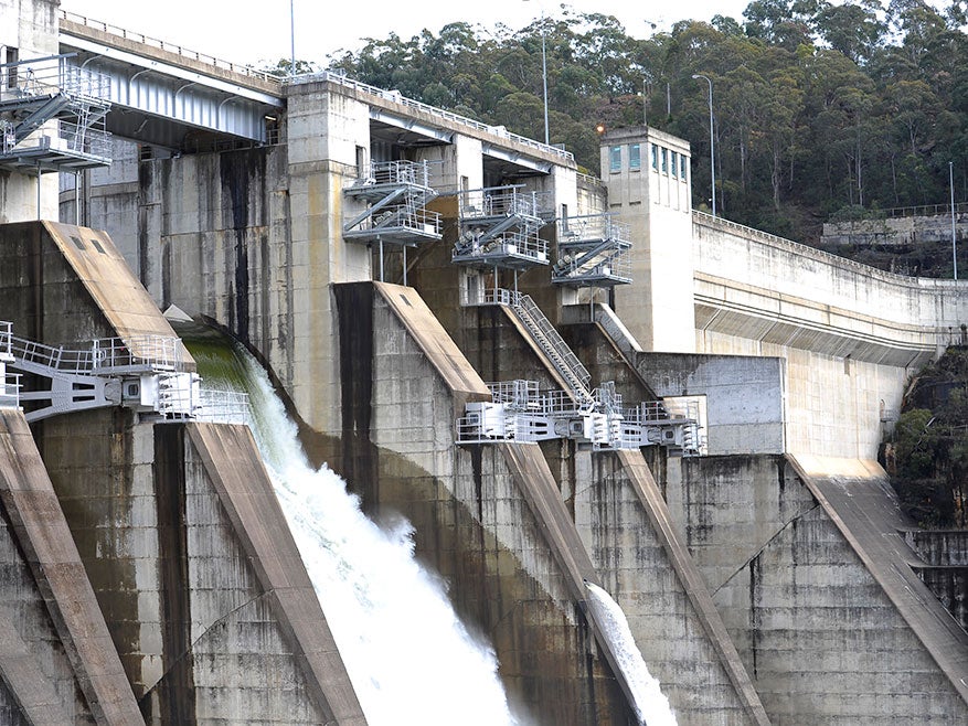 The Warragamba Dam is spilling over for the first time since 2013