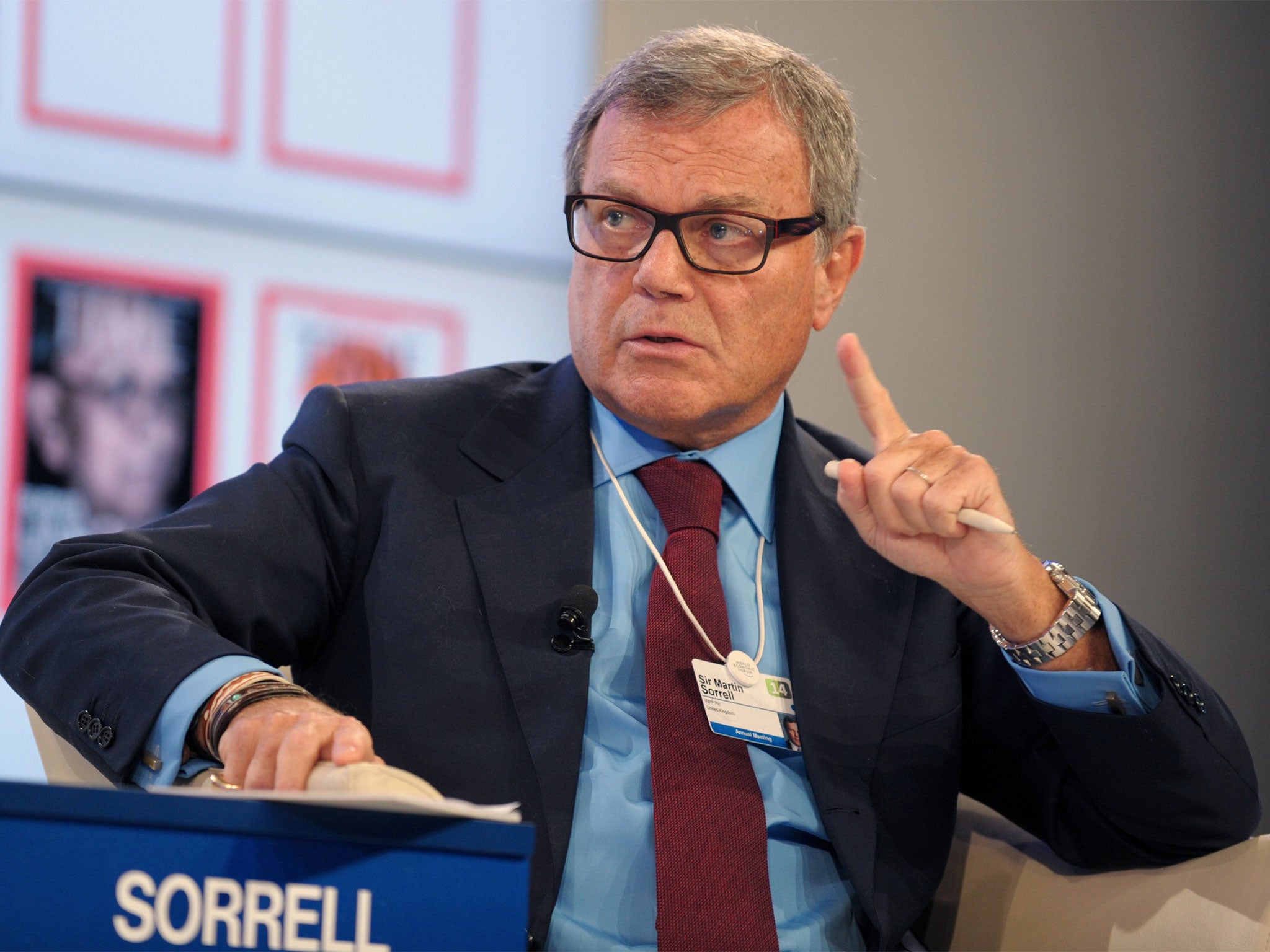 Martin Sorrell founder of advertising giant WPP says a ‘climate of uncertainty’ is causing businesses to postpone investment