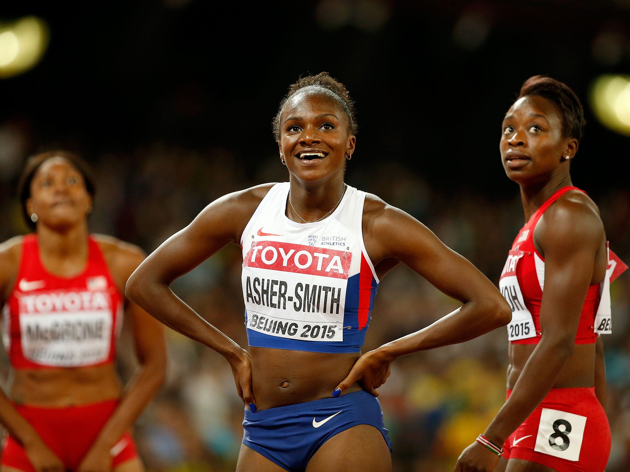 Dina Asher-Smith after the 200m final