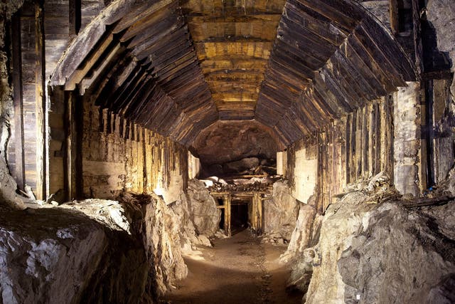 A tunnel system built by the Nazis in Poland. According to Polish lore, a Nazi train loaded with gold and weapons vanished into a mountain at the end of the Second World War