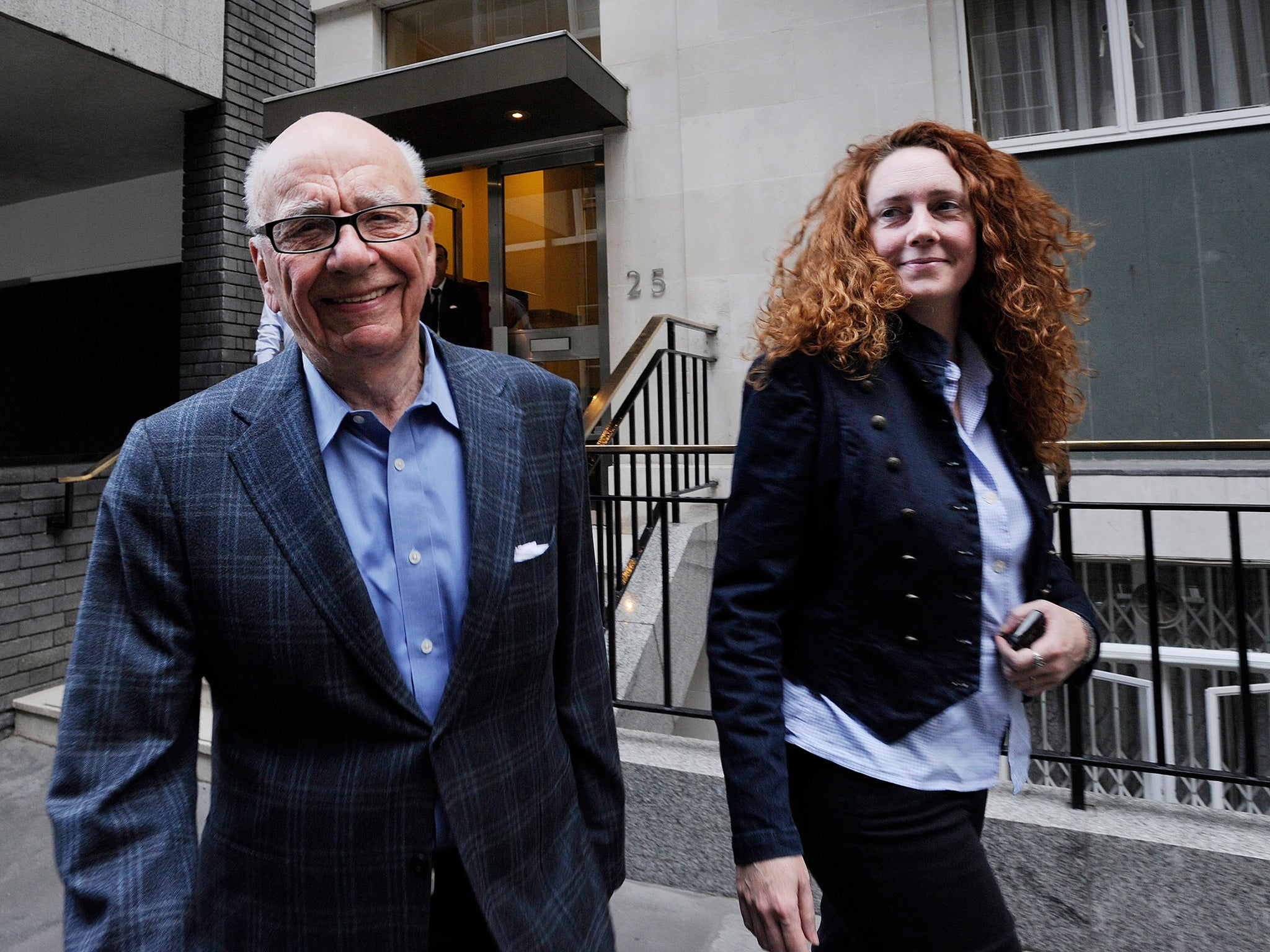 Rupert Murdoch with Rebekah Brooks, the former chief executive of News International, who was cleared of conspiring to hack phones