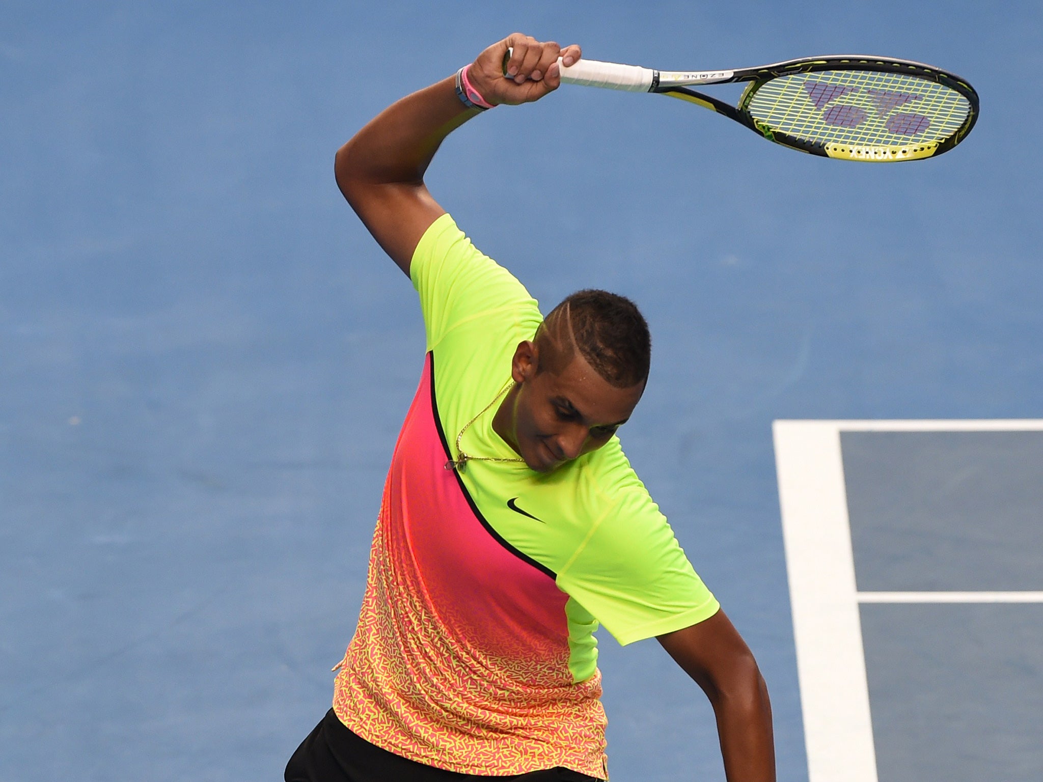 Nick Kyrgios in a typical pose