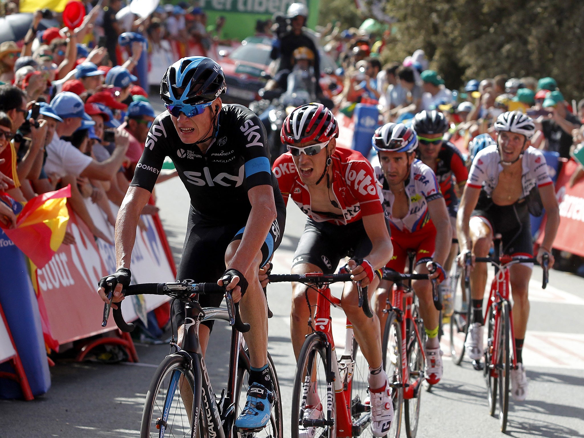 Team Sky leader Chris Froome is 1 minute 22 seconds behind the race leader in the Vuelta a España