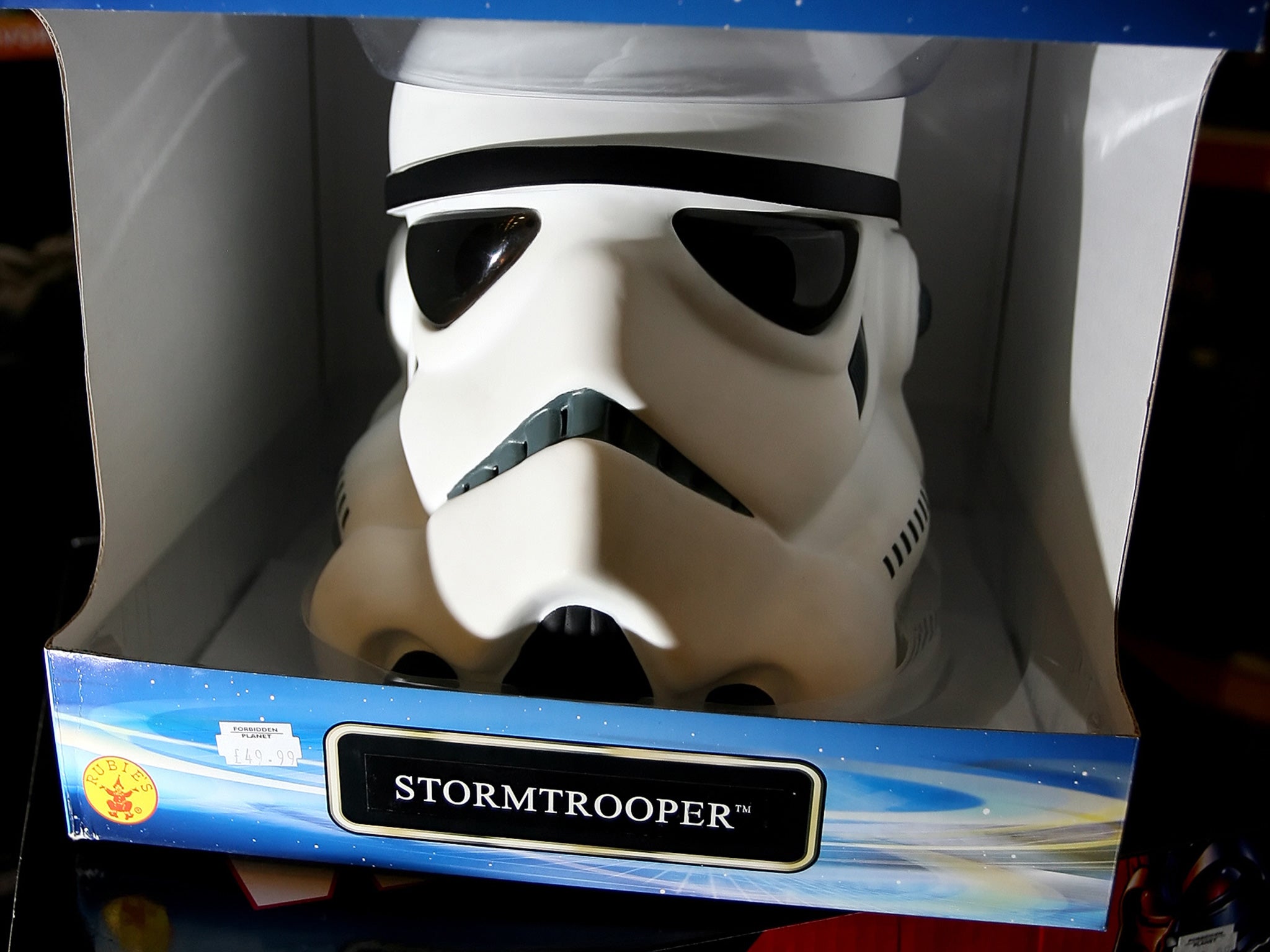 An official Star Wars replica stormtrooper helmet