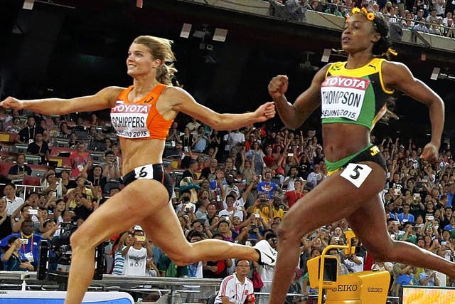 Dafne Schippers has protested her innocence after winning the 200m