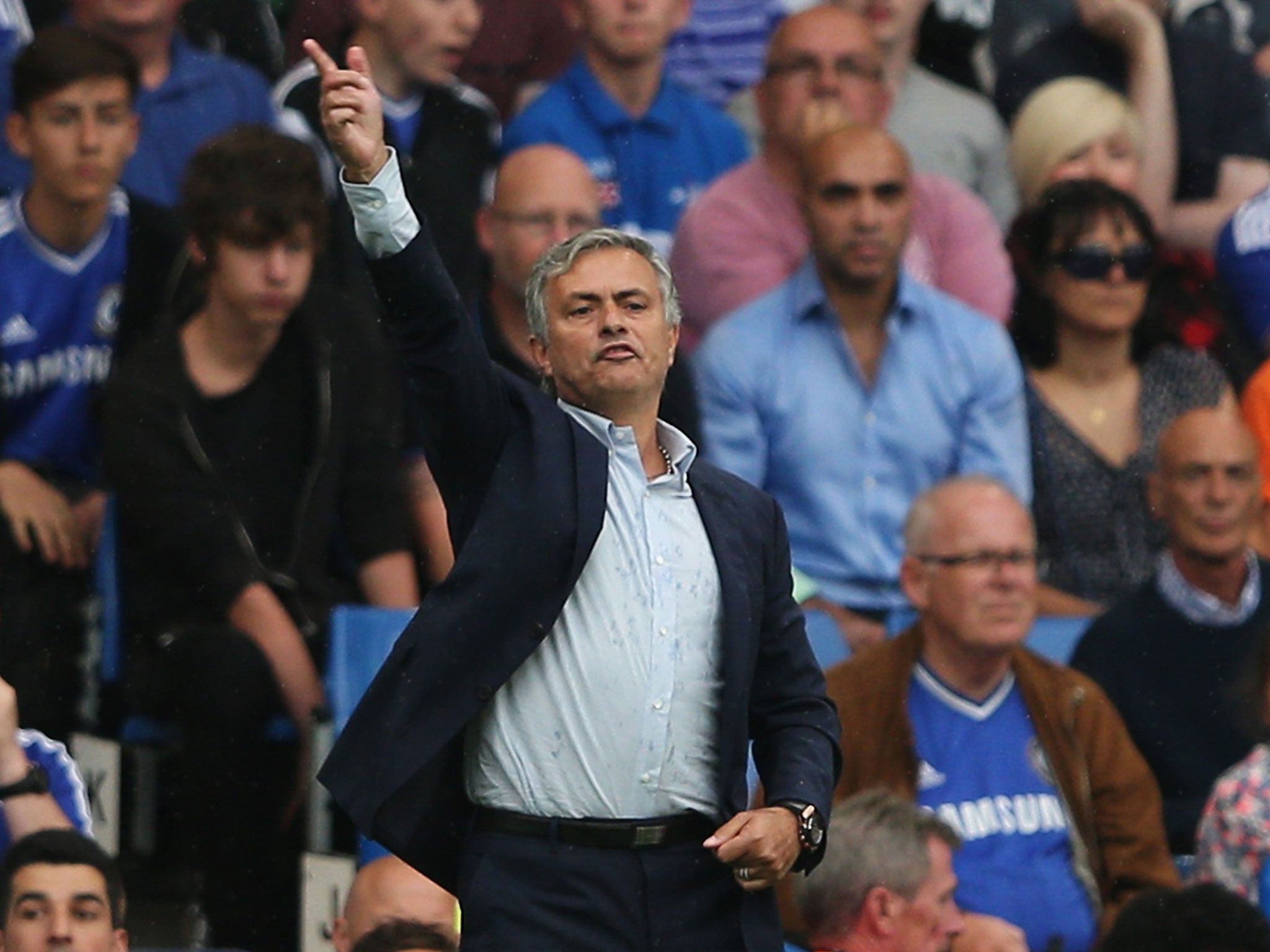 Jose Mourinho gestures from the sideline