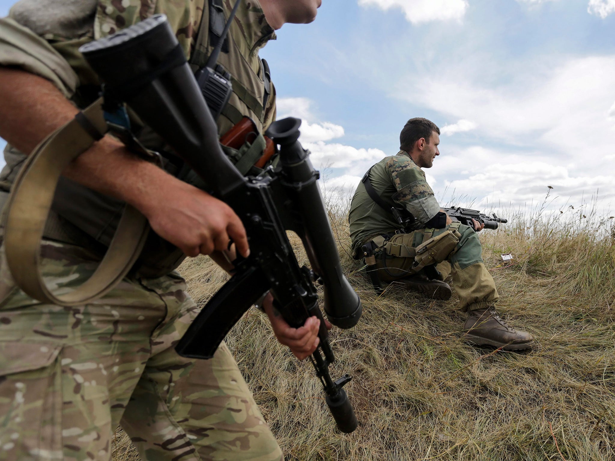 Ukraian soldiers in Donetsk