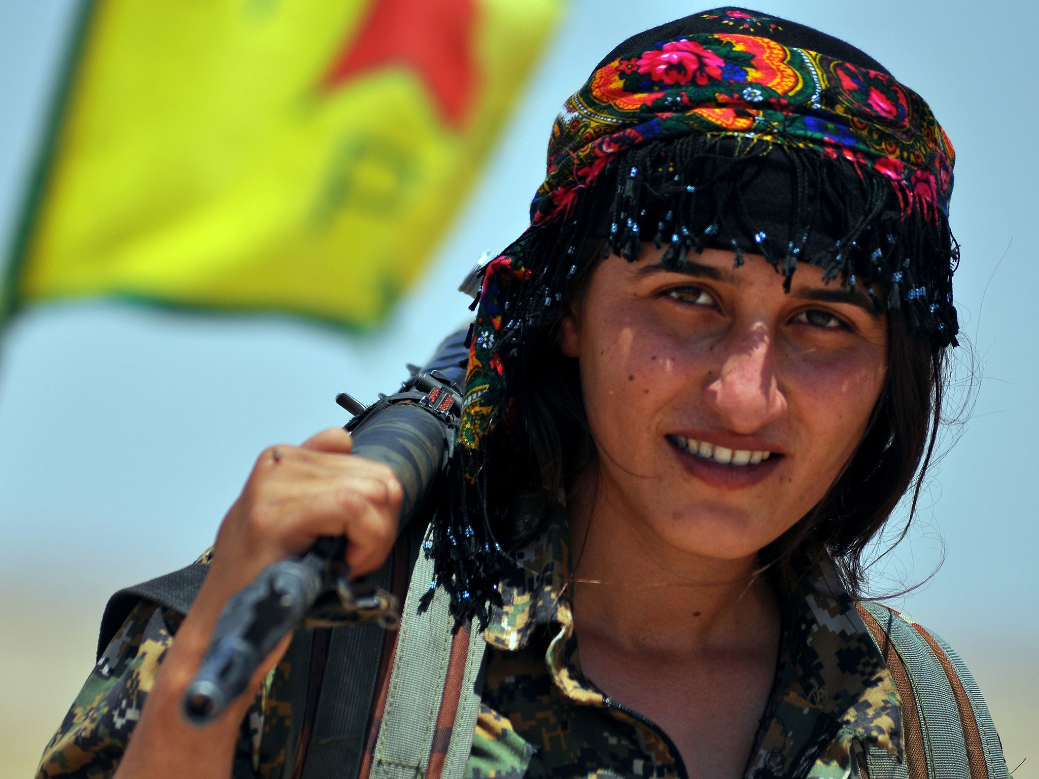 A female fighter from the Kurdish People Protection Unit (YPG)