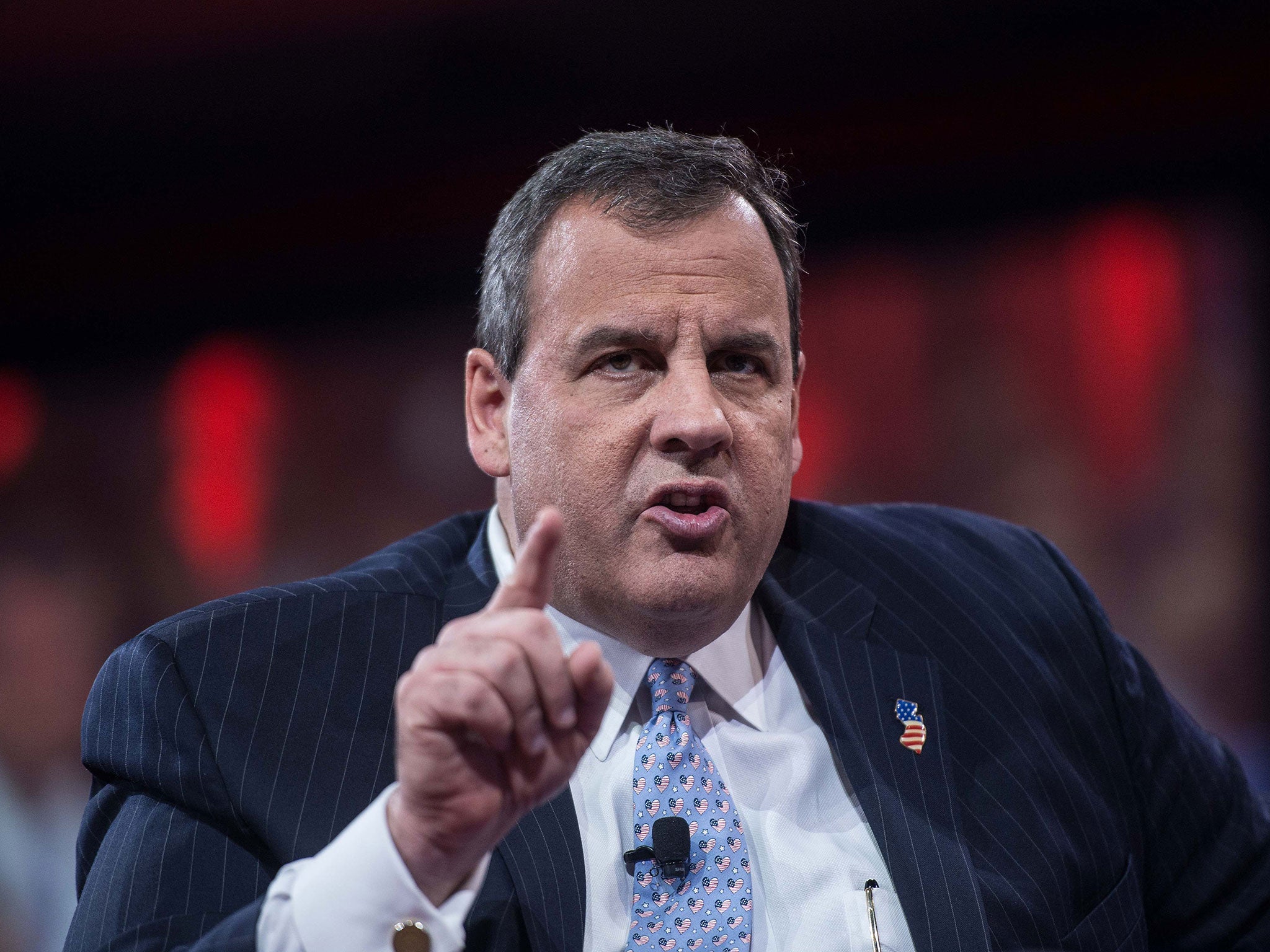 Chris Christie, a would-be Republican candidate for the White House, has called for visitors to the US to be tracked until they have left, as if they were courier packages